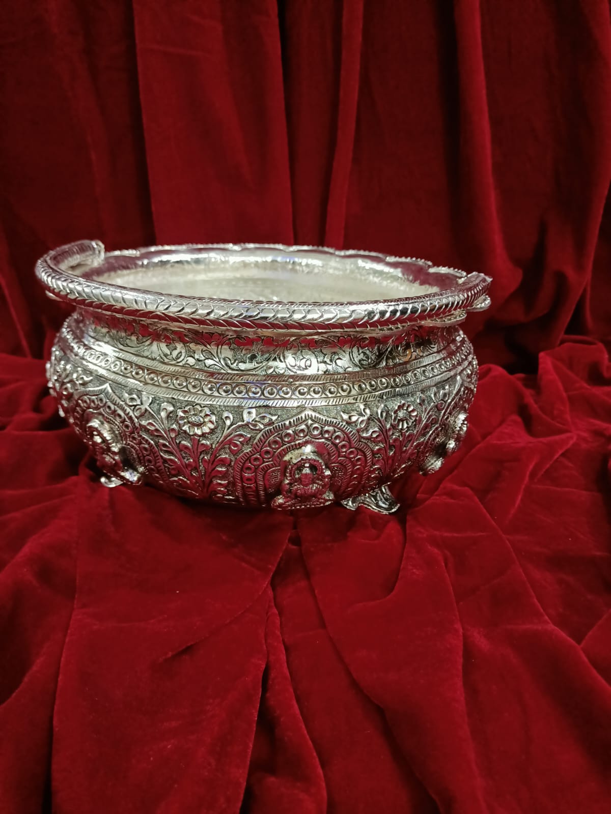Ashtalaxmi Big Size Bowl-5 Best Quality Silver Looking 8 side Ashtalaxmi Big Size Bowl - Image 5