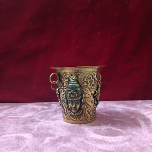 Antique Brass Finish Pooja Kalash with Lord Balaji Design | Decorative Kalash for Home Temple