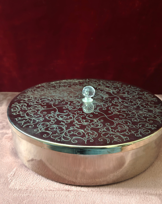 Stainless Steel Snack Serving Tray Set | 7 Piece Dry Fruit Bowl Set with Spoon