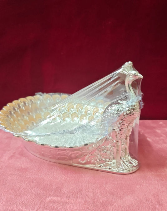 Luxury Peacock Decorative Fruit Bowl | Premium Metal Dry Fruit Basket | Elegant Home Décor & Gift