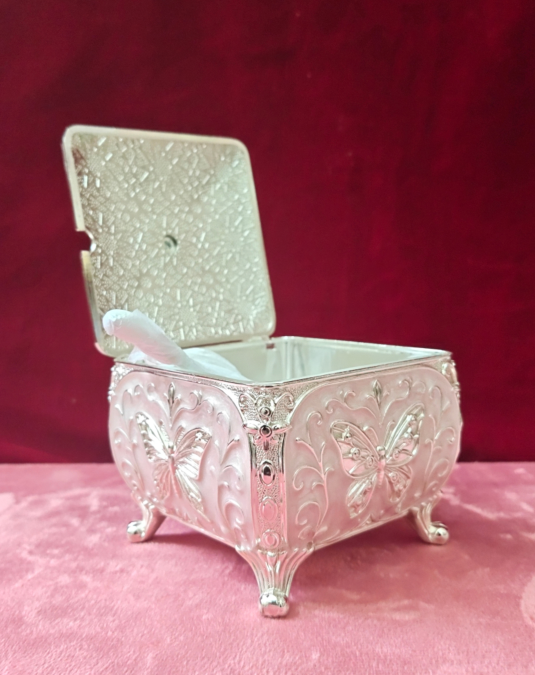 Luxury Butterfly Decorative Storage Box with Lid | Metal Jewelry & Dry Fruit Box | Elegant Home Decor