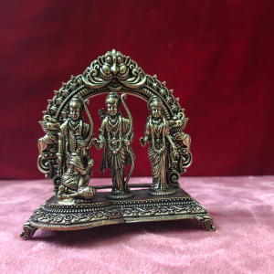 Sri Rama Darbar Brass Finish Idol | Lord Rama Sita Lakshmana Hanuman Statue for Home Temple